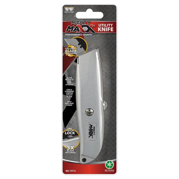 Mighty Maxx Utility Knife Retractable 6in 083-19112